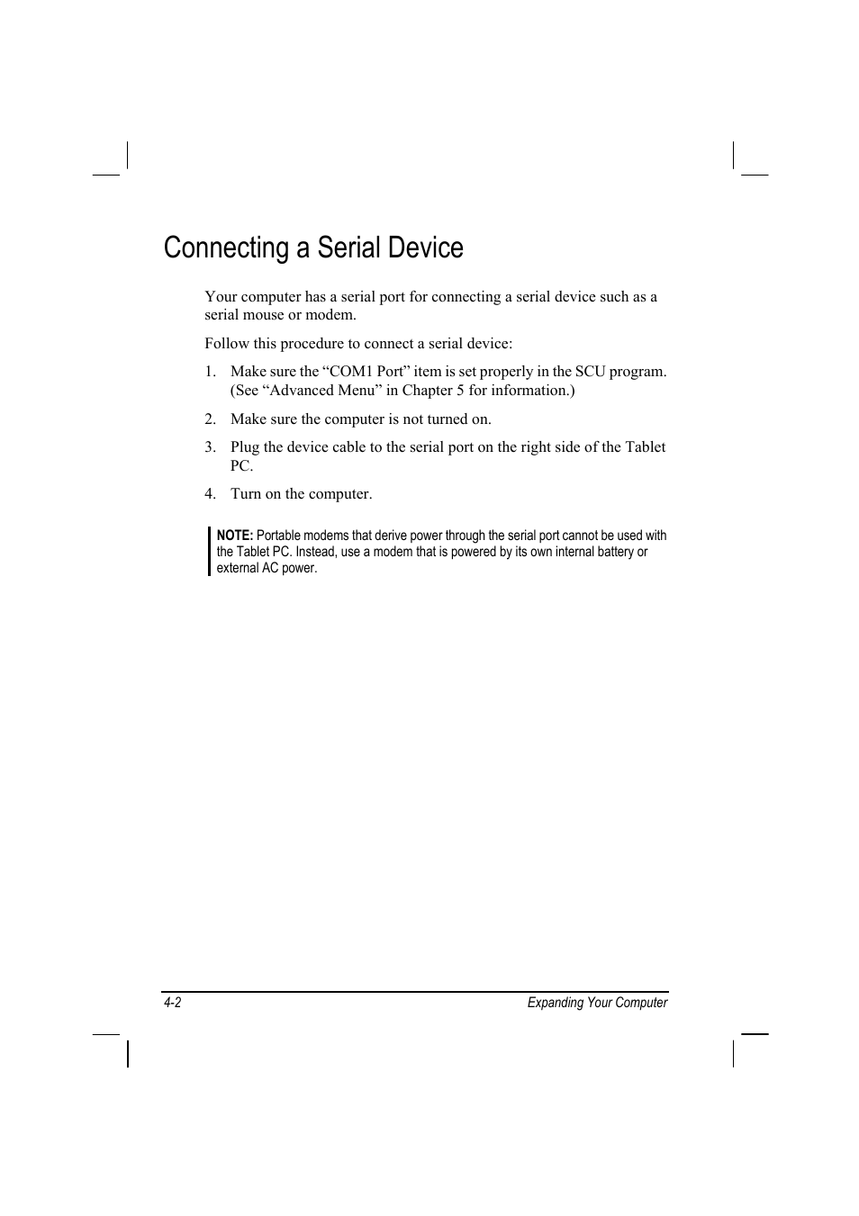 Connecting a serial device | TAG MIL-BOOK 10 User Manual | Page 50 / 105