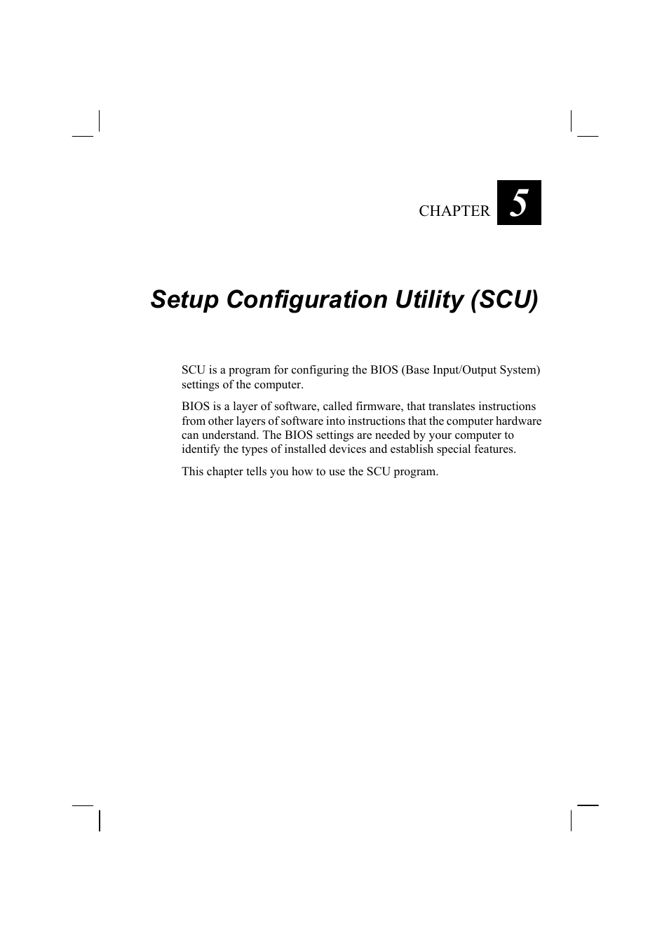 Setup configuration utility (scu) | TAG MIL-BOOK 10 User Manual | Page 58 / 105