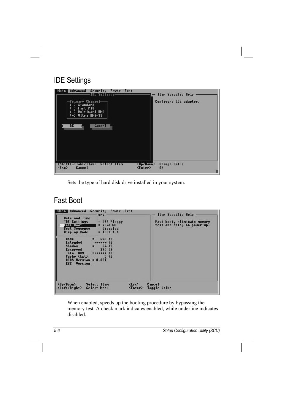 Ide settings, Fast boot | TAG MIL-BOOK 10 User Manual | Page 63 / 105