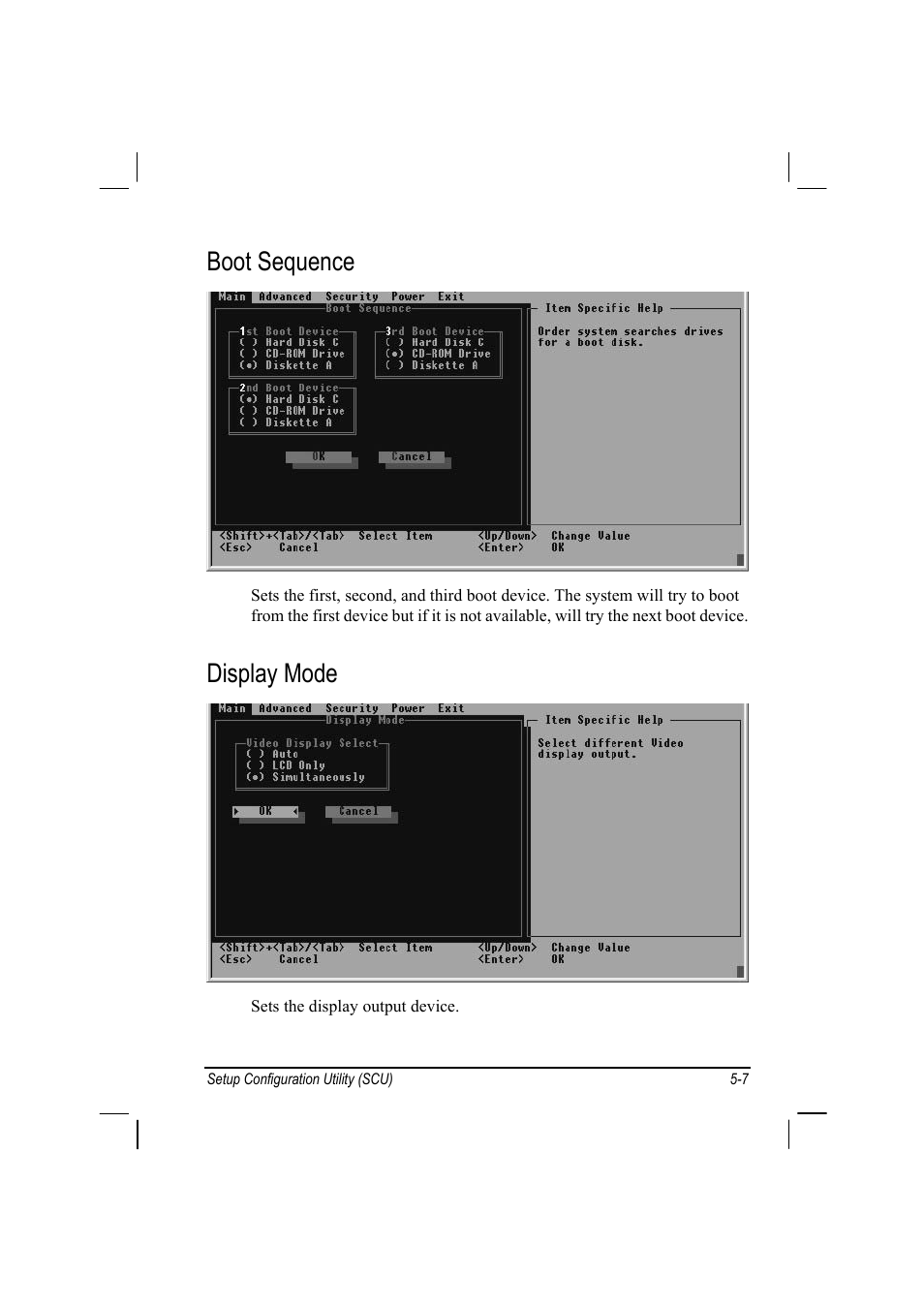 Boot sequence, Display mode | TAG MIL-BOOK 10 User Manual | Page 64 / 105