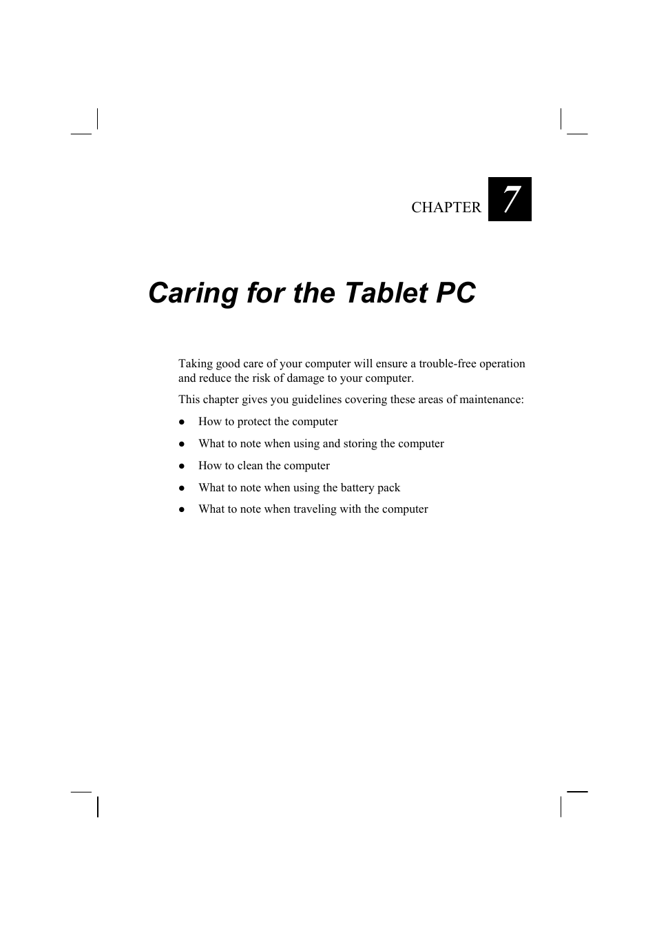 Caring for the tablet pc | TAG MIL-BOOK 10 User Manual | Page 84 / 105