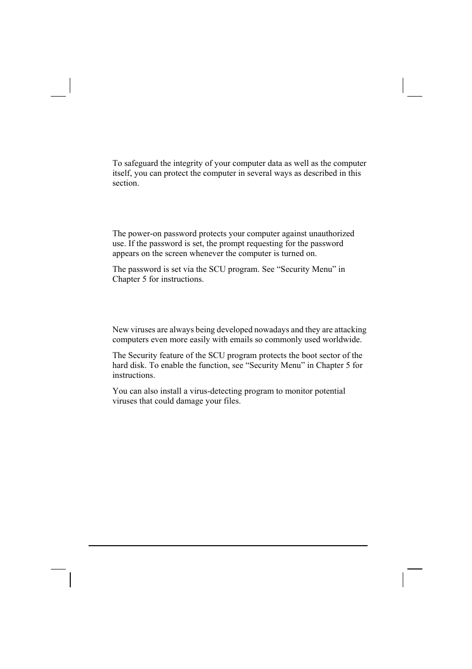 Protecting the computer, Using the password, Using an anti-virus strategy | TAG 20 User Manual | Page 112 / 147