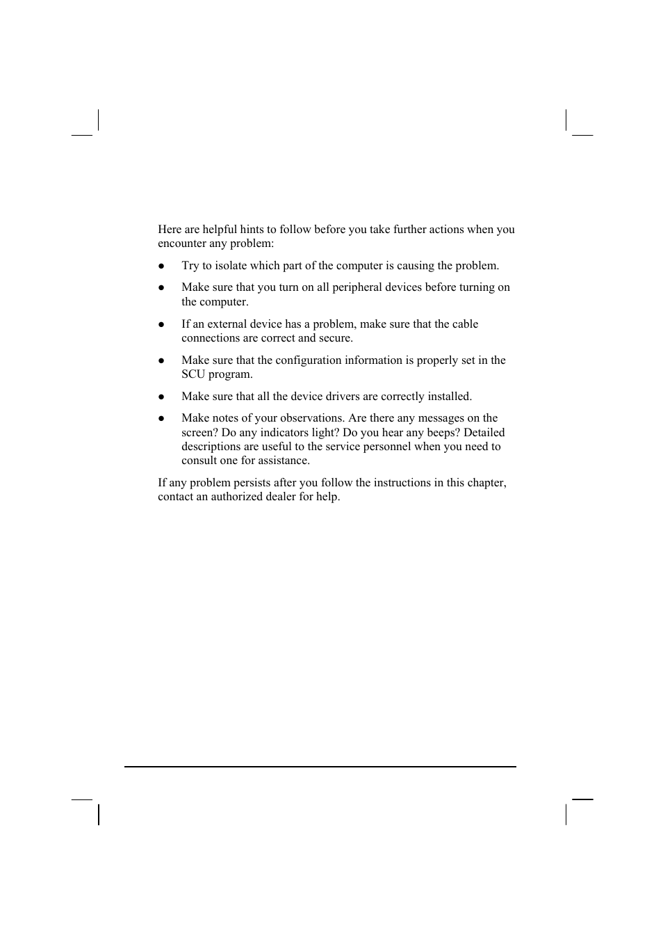 Preliminary checklist | TAG 20 User Manual | Page 118 / 147