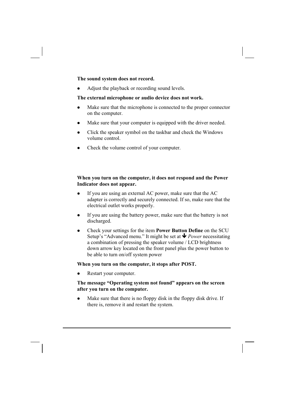 Startup problems | TAG 20 User Manual | Page 131 / 147