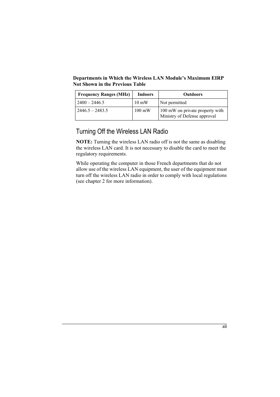 Turning off the wireless lan radio | TAG 20 User Manual | Page 15 / 147