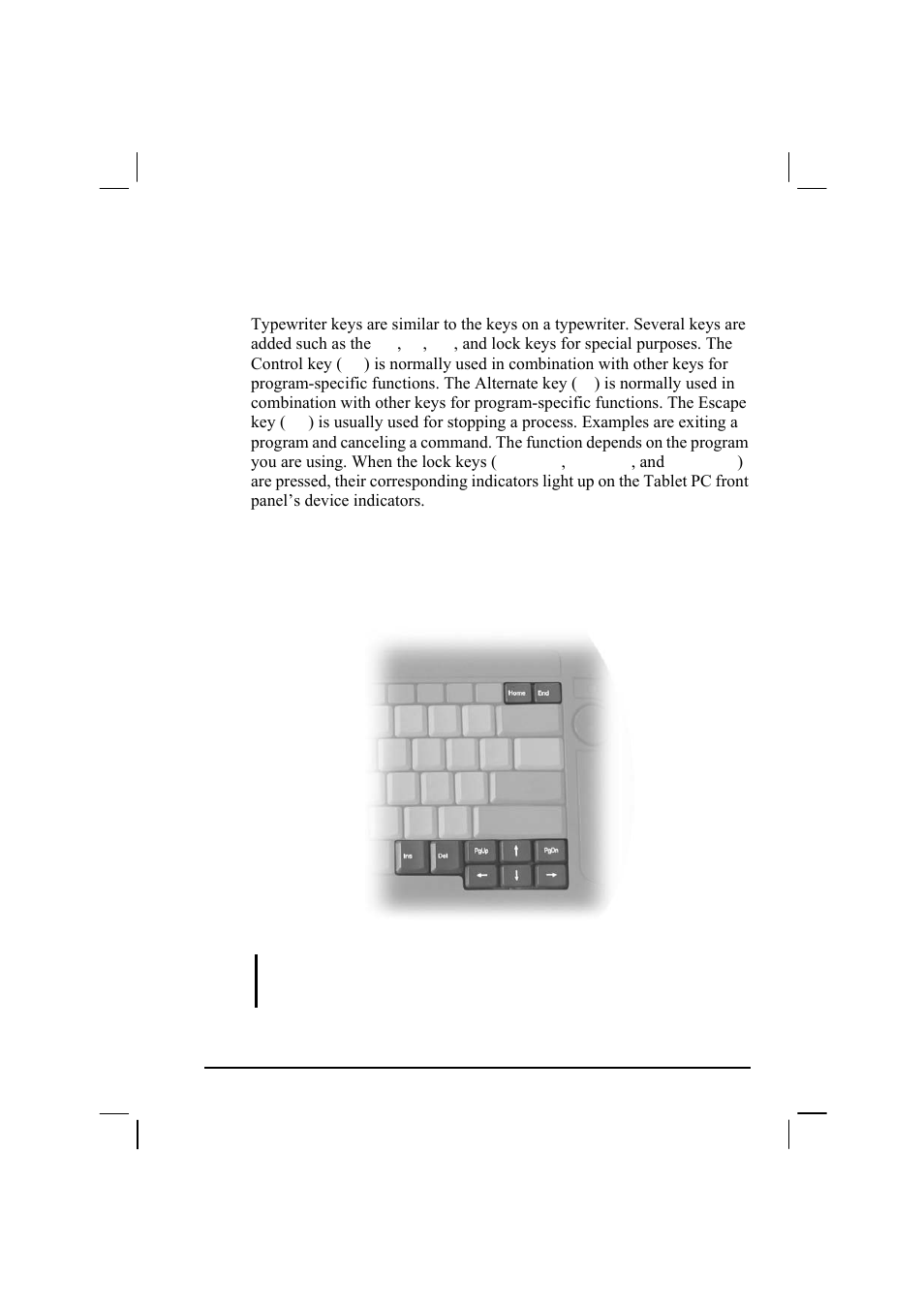 Typewriter keys, Cursor-control keys | TAG 20 User Manual | Page 43 / 147