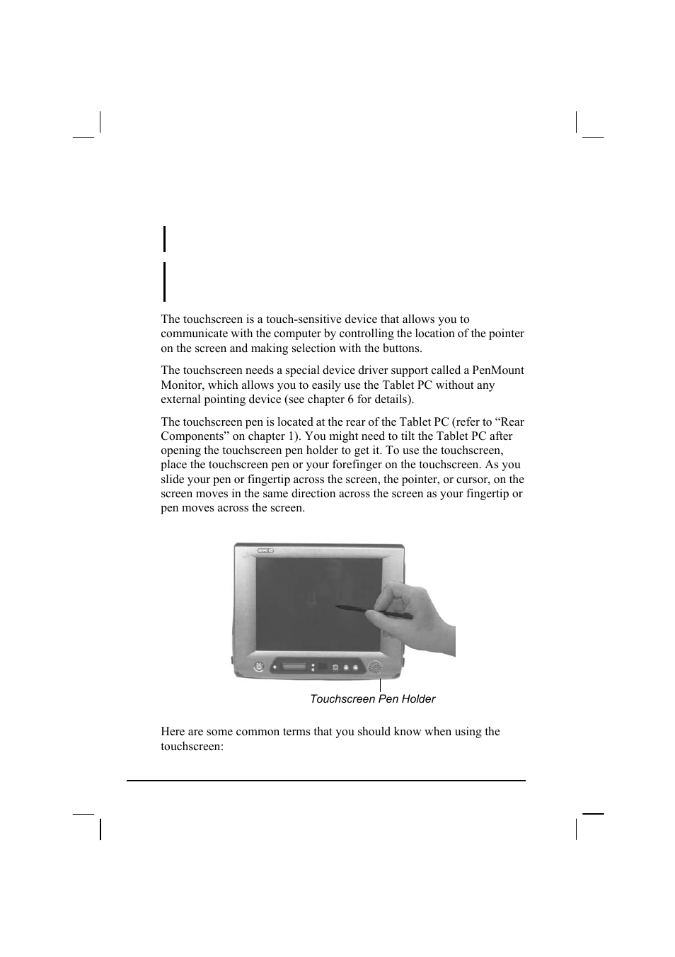 Using the touchscreen | TAG 20 User Manual | Page 46 / 147