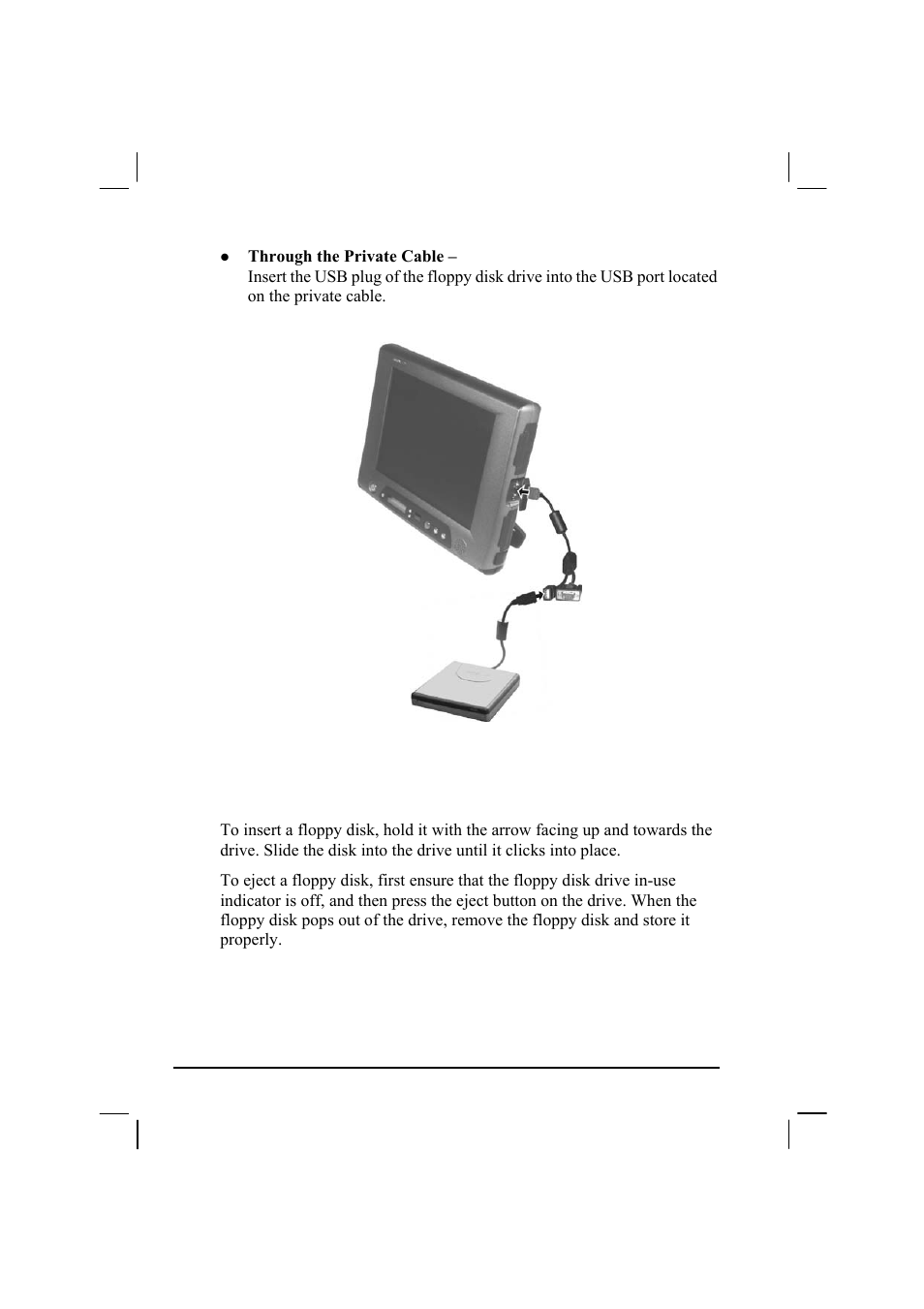 Inserting and ejecting floppy disks | TAG 20 User Manual | Page 50 / 147