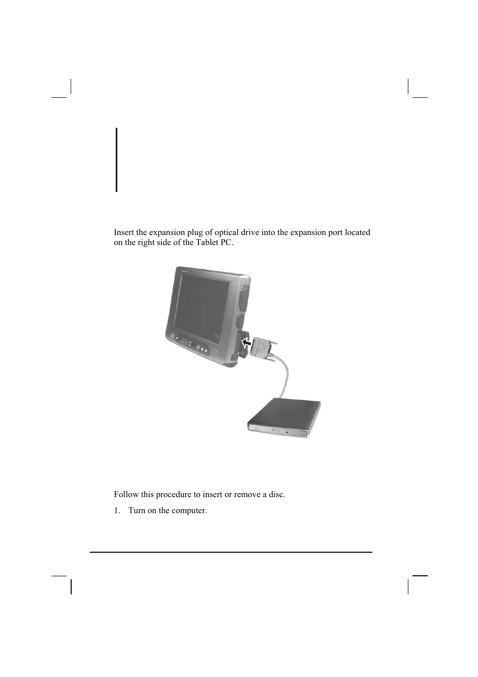 Connecting the optical drive, Inserting and removing a disc | TAG 20 User Manual | Page 54 / 147