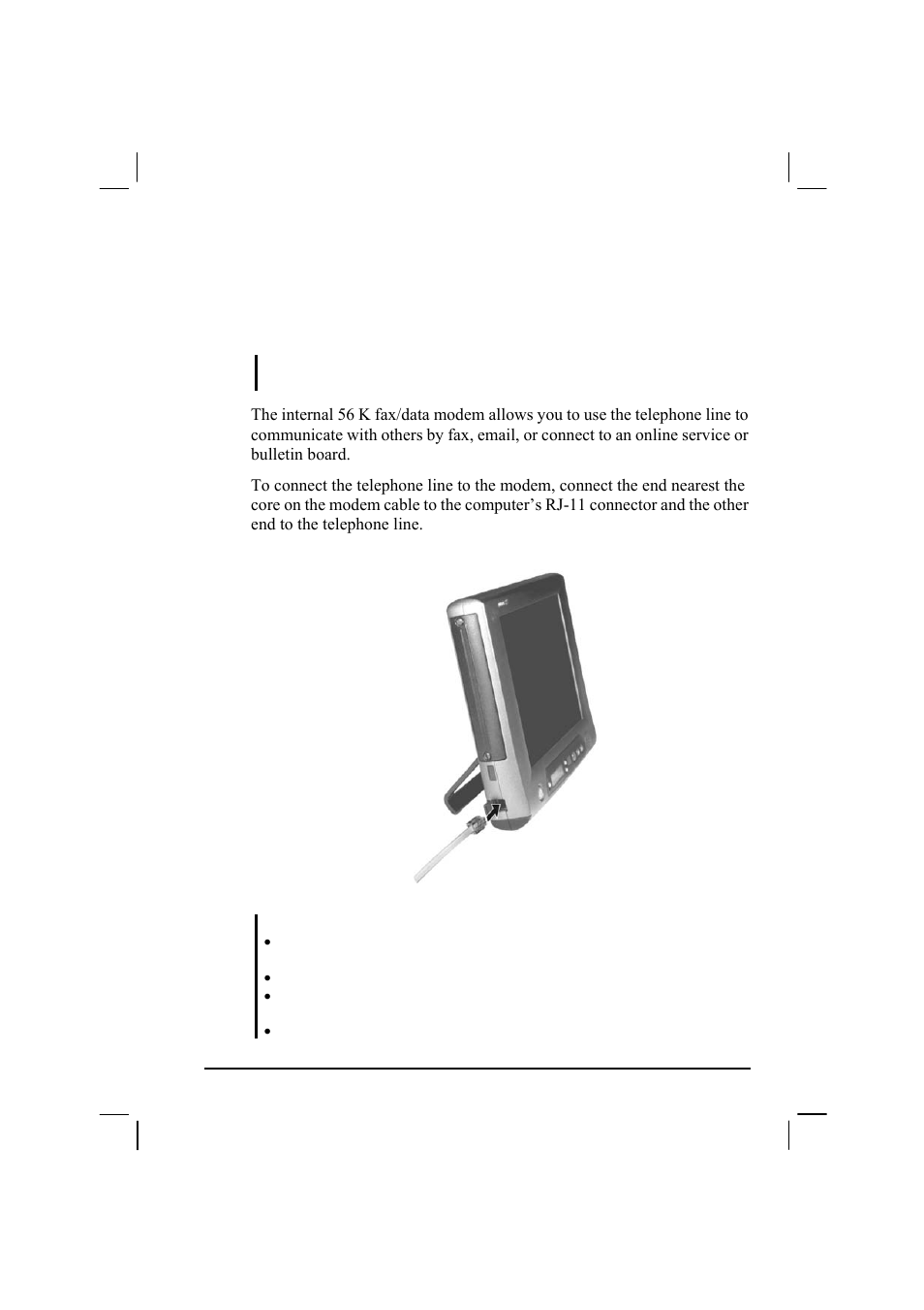 Using the communication features, Using the modem | TAG 20 User Manual | Page 61 / 147