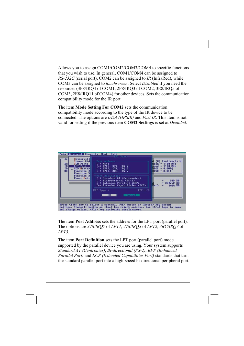 Lpt port | TAG 20 User Manual | Page 92 / 147