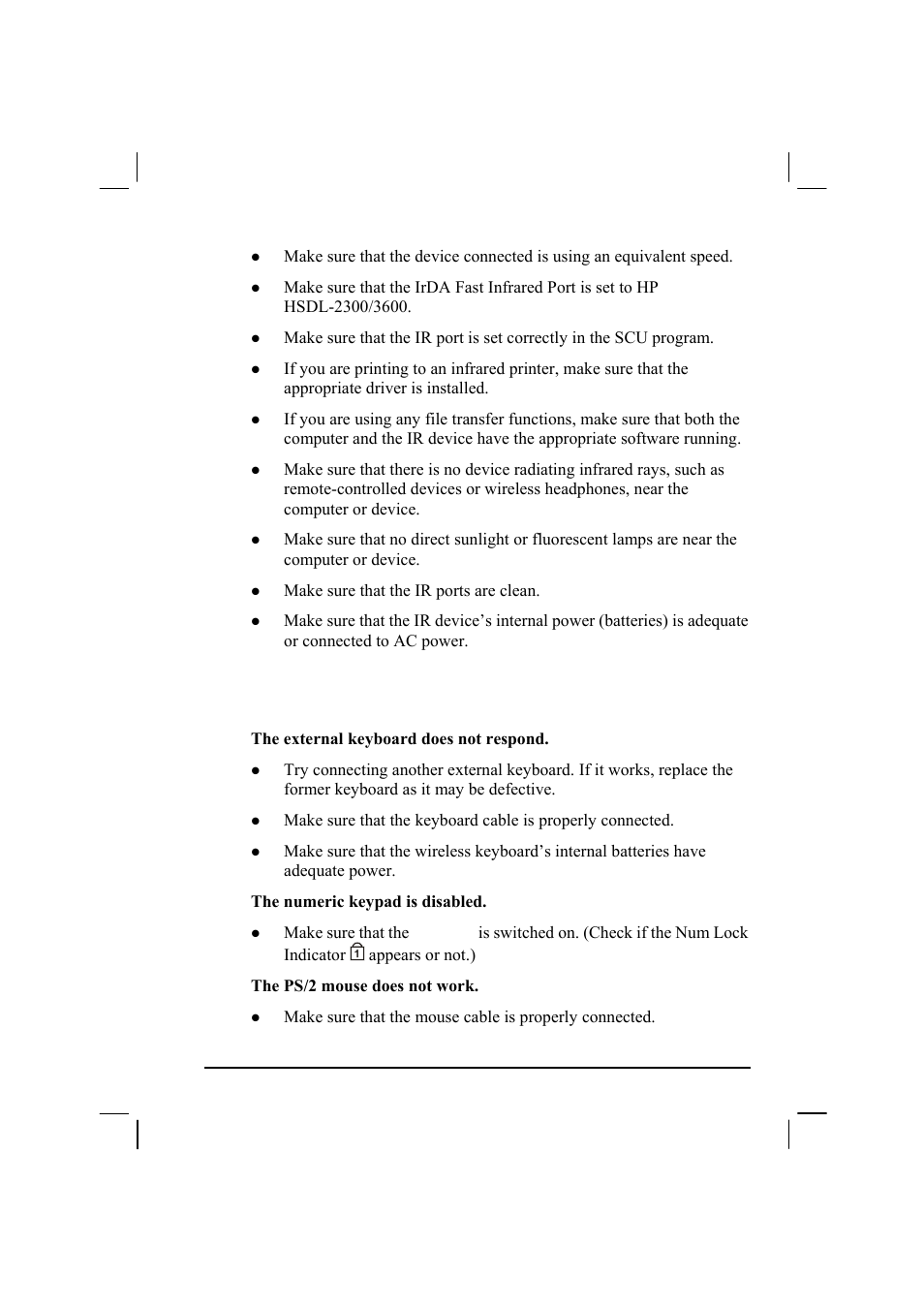 Keyboard and mouse problems | TAG MIL-BOOK 20 Series User Manual | Page 125 / 147