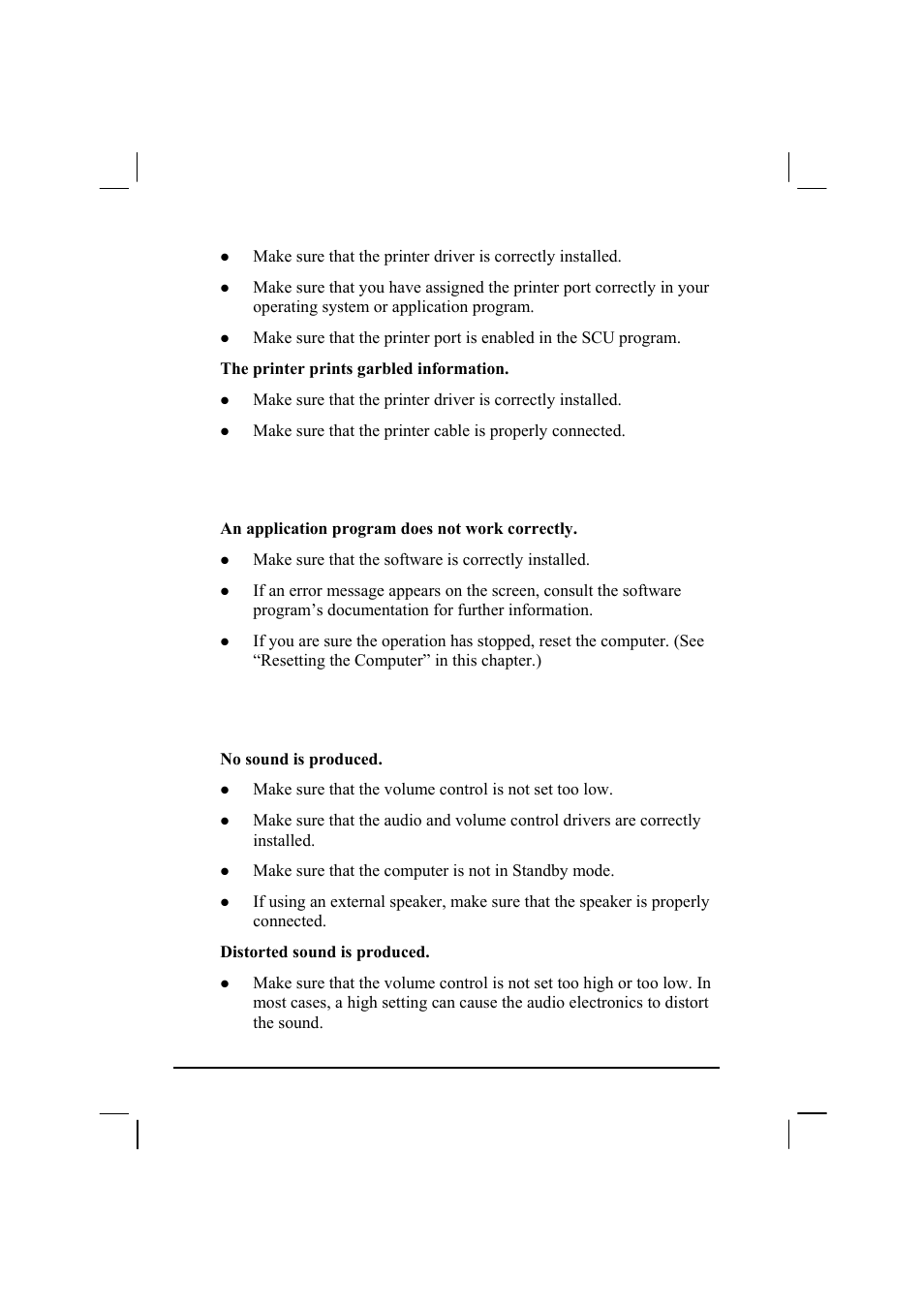 Software problems, Sound problems | TAG MIL-BOOK 20 Series User Manual | Page 130 / 147