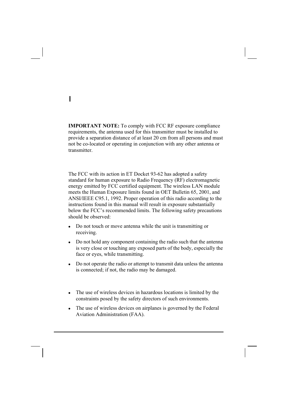 On the use of rf device, Usa and canada safety requirements and notices, Radio frequency interference requirements and sar | TAG MIL-BOOK 20 Series User Manual | Page 141 / 147