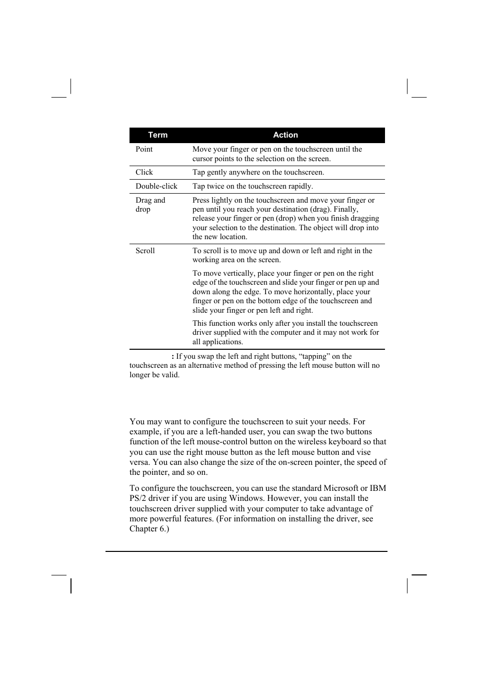 Configuring the touchscreen | TAG MIL-BOOK 20 Series User Manual | Page 47 / 147