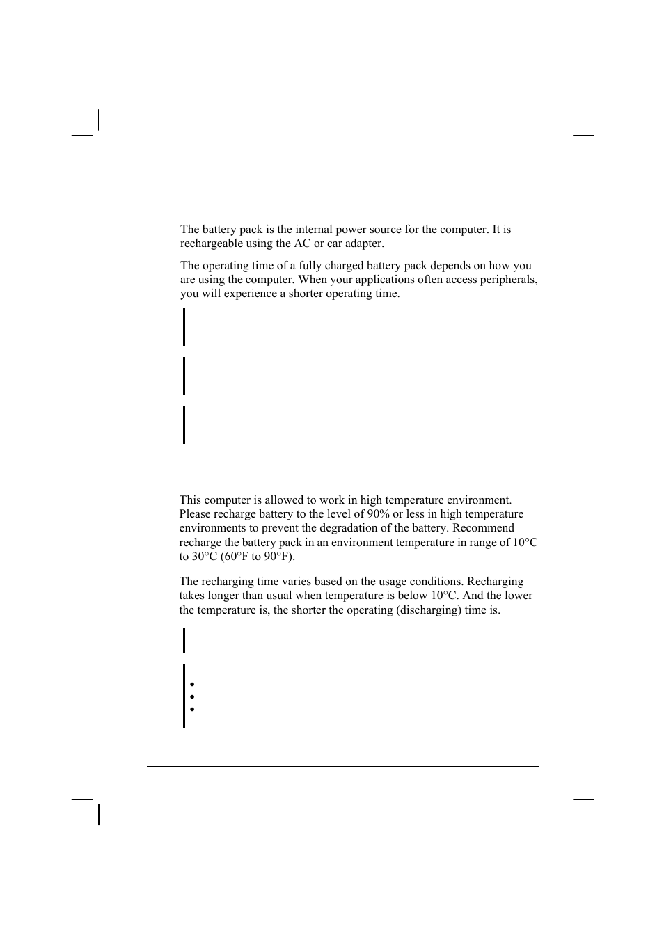 Battery pack, Charging the battery pack | TAG MIL-BOOK 20 Series User Manual | Page 68 / 147