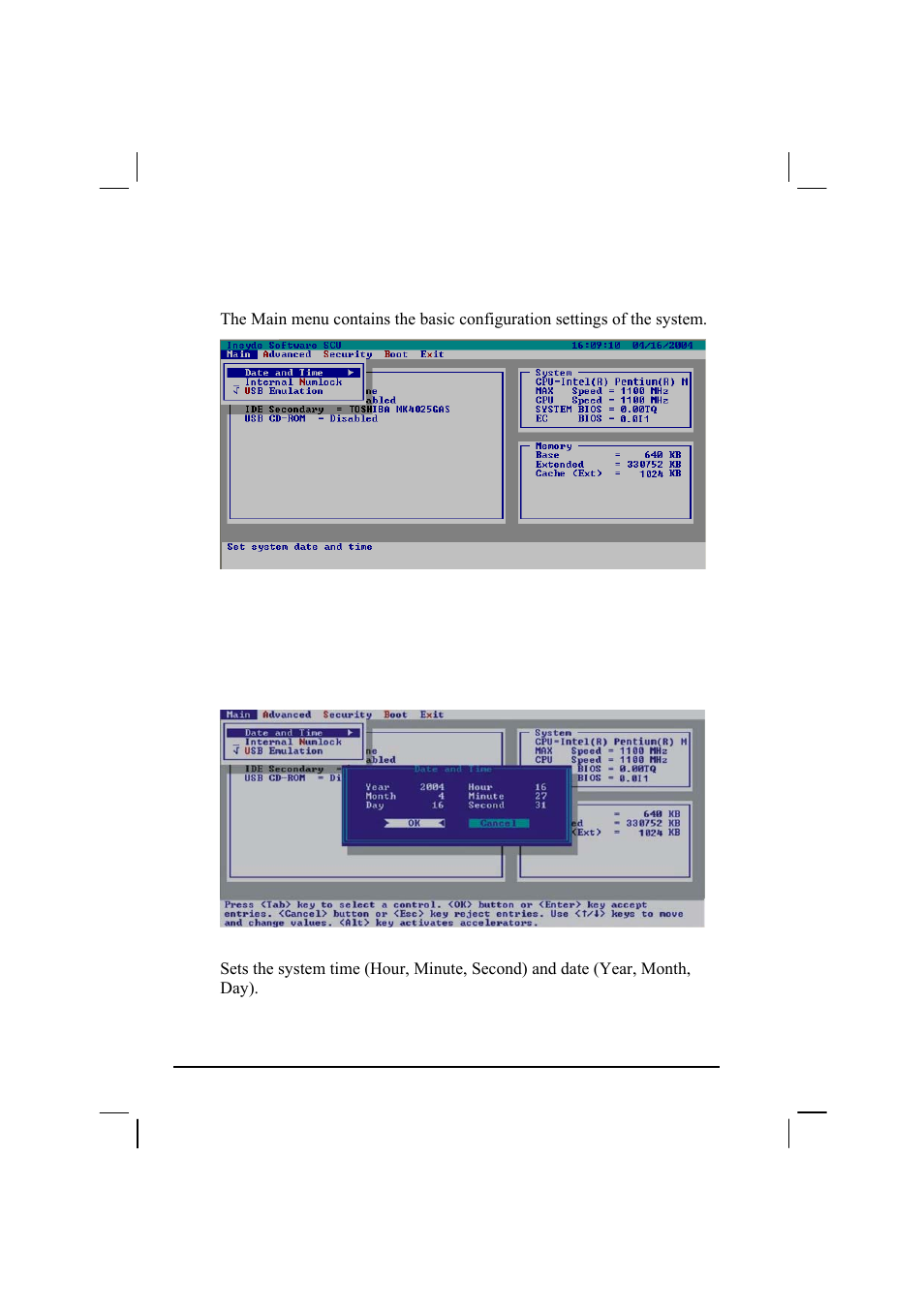 Main menu, Date and time | TAG MIL-BOOK 20 Series User Manual | Page 88 / 147