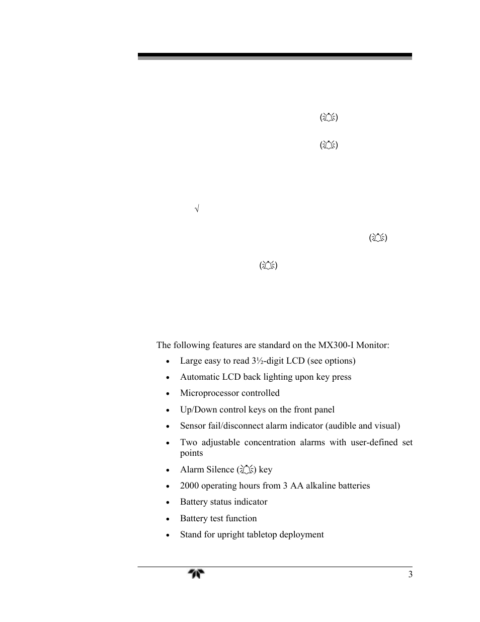 1 features | Teledyne MX300-I User Manual | Page 11 / 41