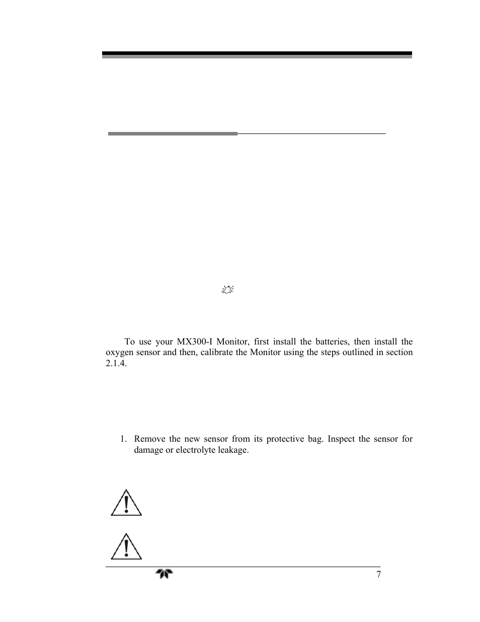 Operating instructions, 1 setup | Teledyne MX300-I User Manual | Page 15 / 41