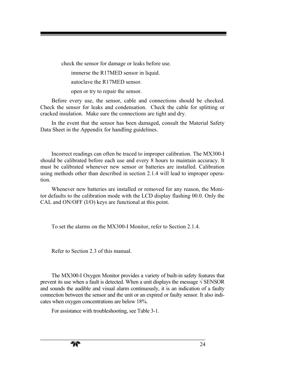 Teledyne MX300-I User Manual | Page 32 / 41