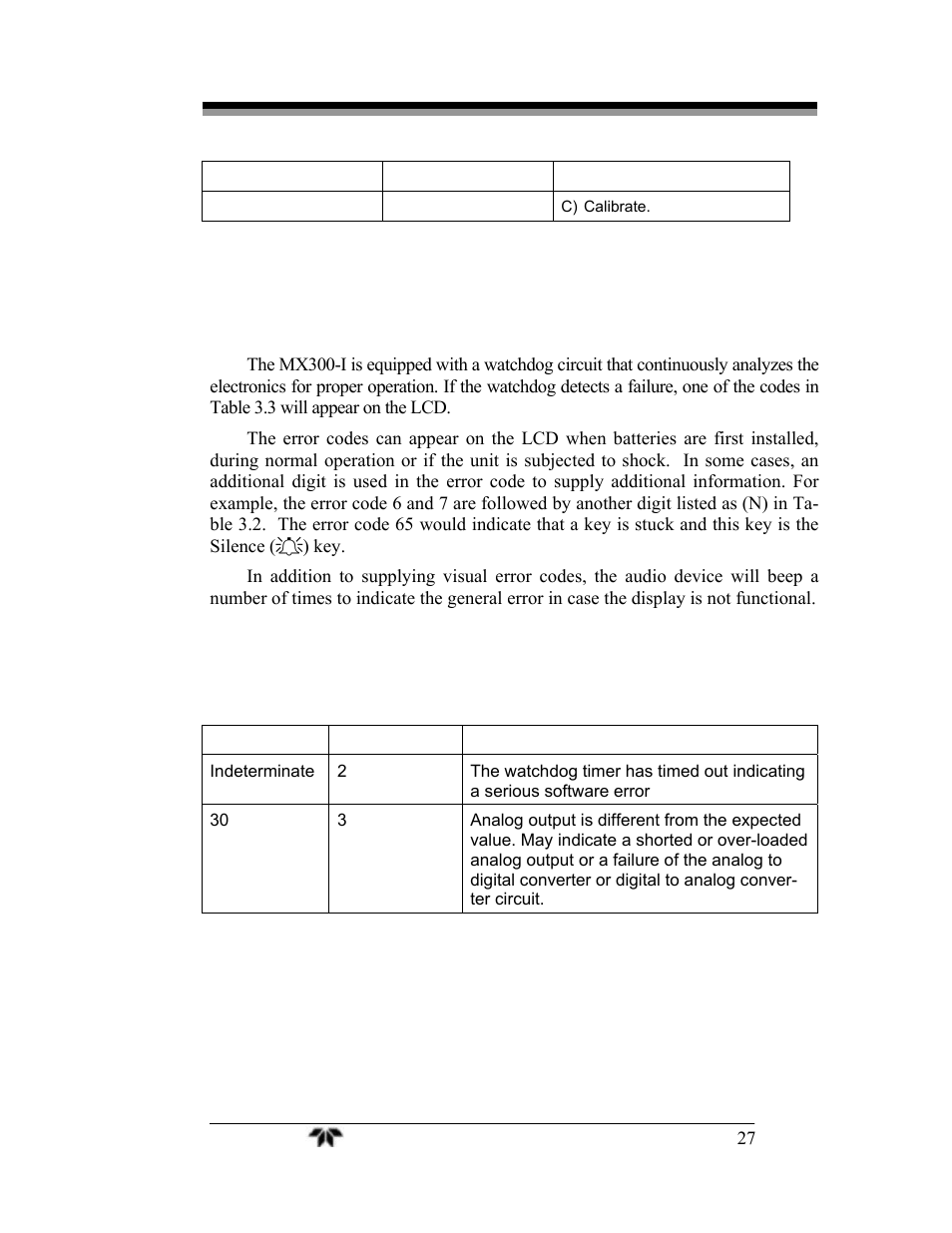 9 watchdog | Teledyne MX300-I User Manual | Page 35 / 41