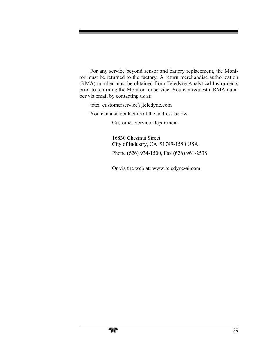 Teledyne MX300-I User Manual | Page 37 / 41