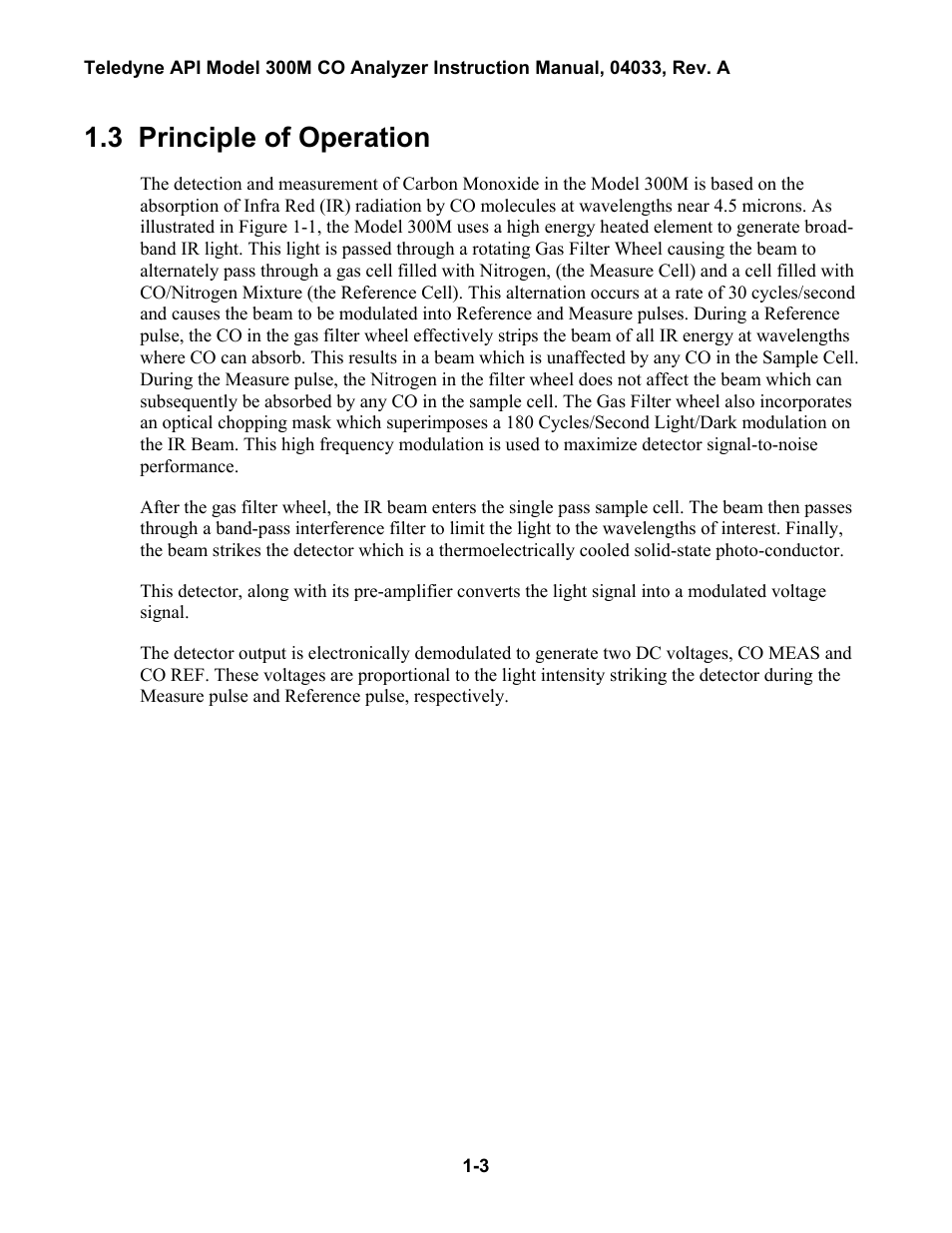 Principle of operation, 3 principle of operation | Teledyne 300M User Manual | Page 11 / 123