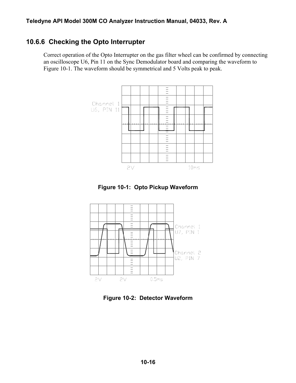 Checking the opto interrupter, 4 checking the dc power supply board -14, Section 10.6.6 and 10.6.5 | Teledyne 300M User Manual | Page 110 / 123