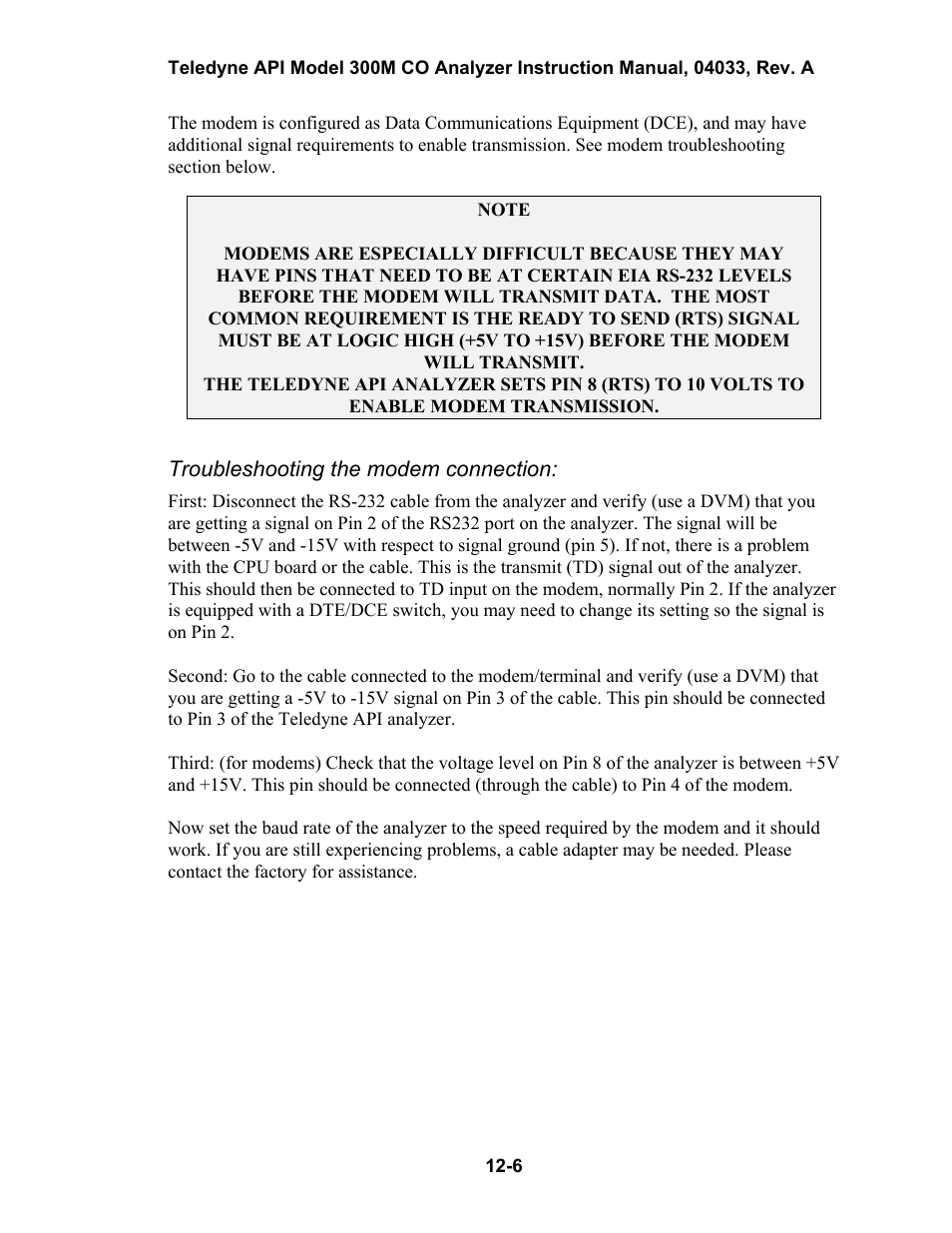 Teledyne 300M User Manual | Page 122 / 123