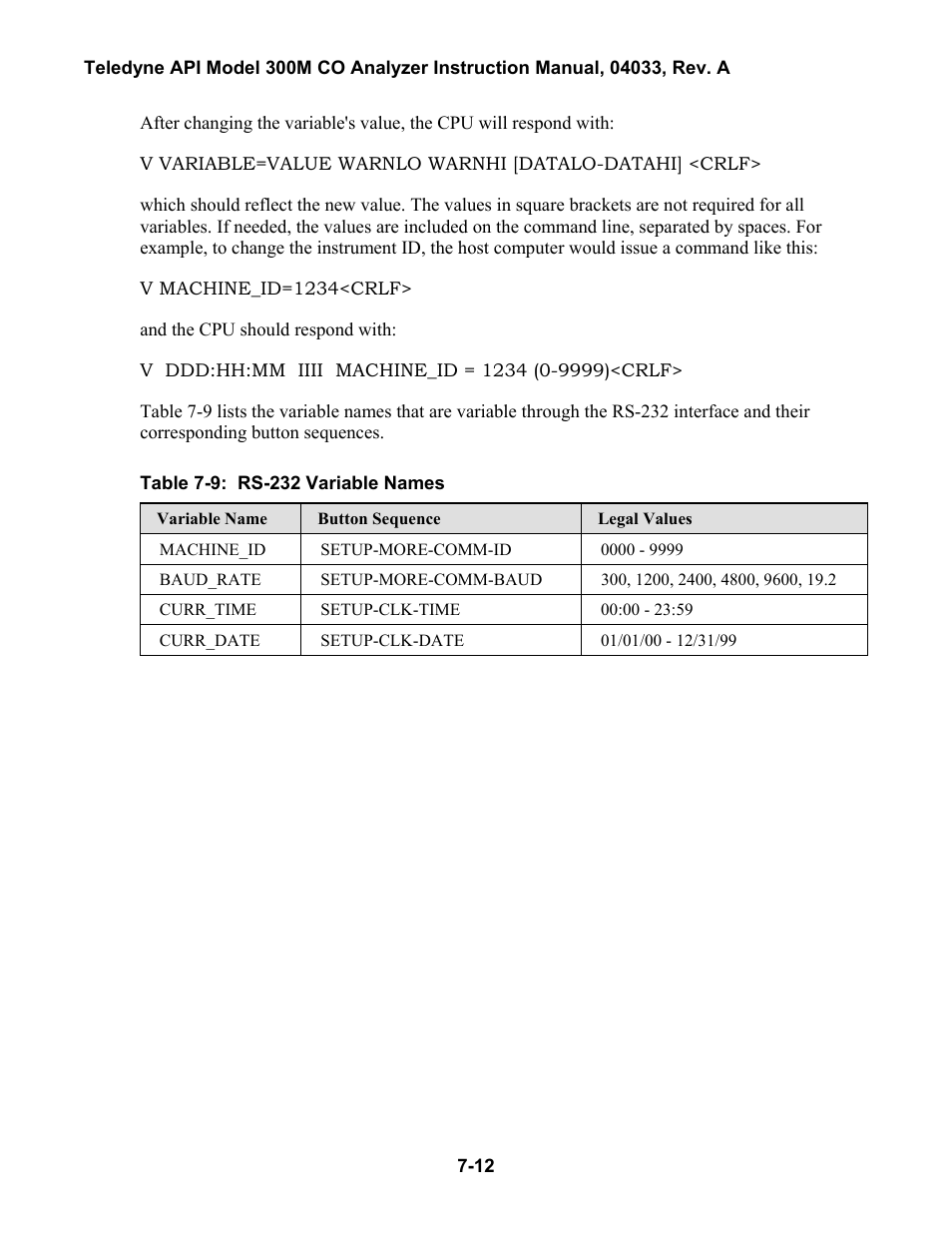 Iewing and, Odifying, Ariables | Teledyne 300M User Manual | Page 78 / 123