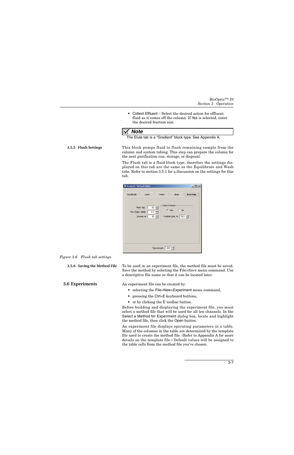 5 flush settings, 6 saving the method file, 6 experiments | 6 experiments -7, 6 flush tab settings -7 | Teledyne 10 User Manual | Page 43 / 88
