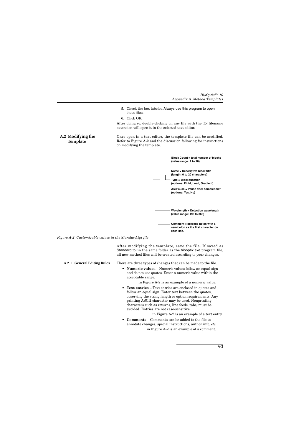 A.2 modifying the template, A.2.1 general editing rules | Teledyne 10 User Manual | Page 63 / 88