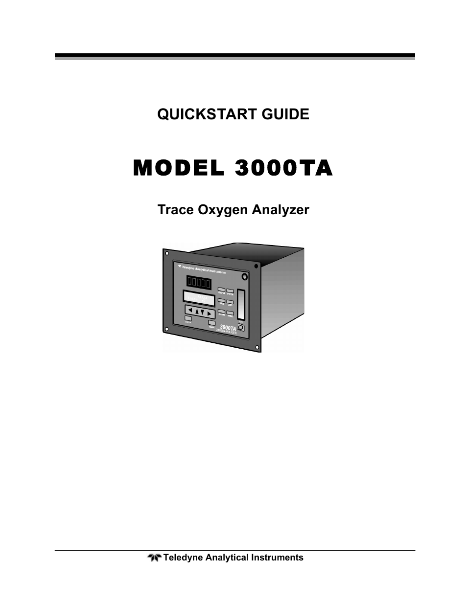 Teledyne Trace Oxygen Analyzer 3000TA User Manual | 19 pages