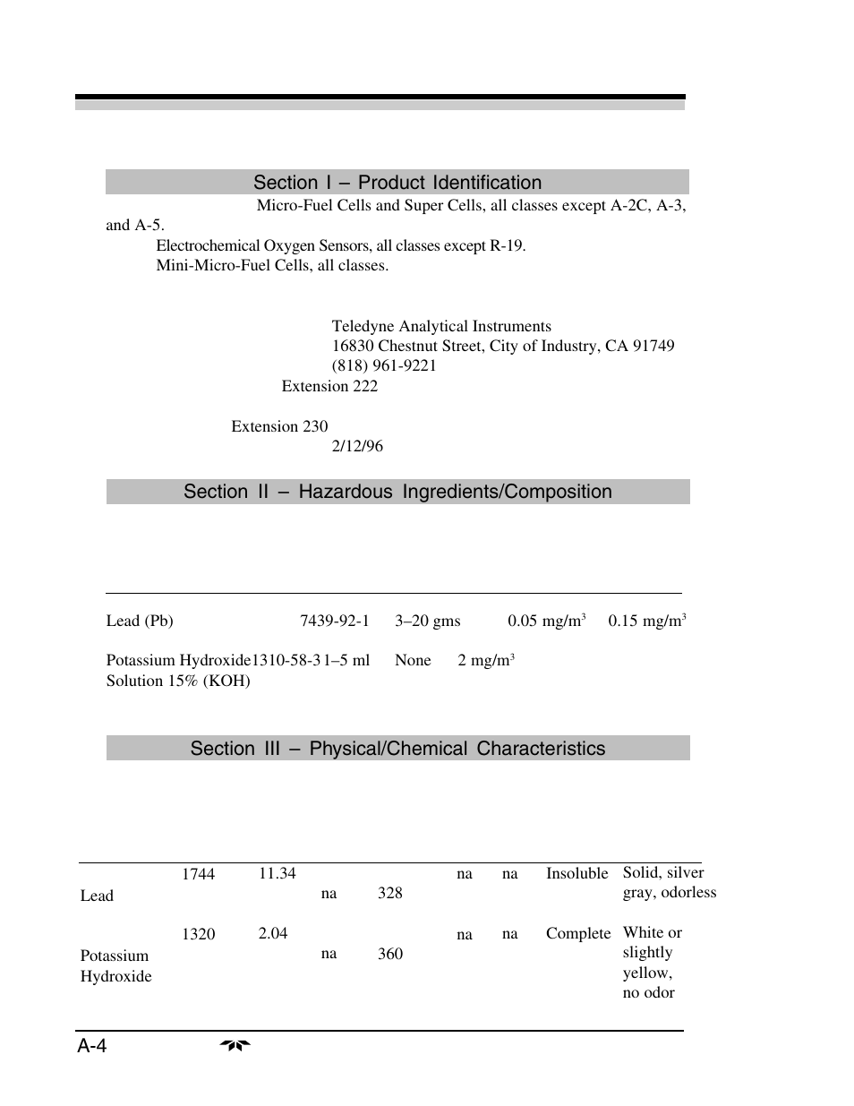 Teledyne 3160 User Manual | Page 62 / 68