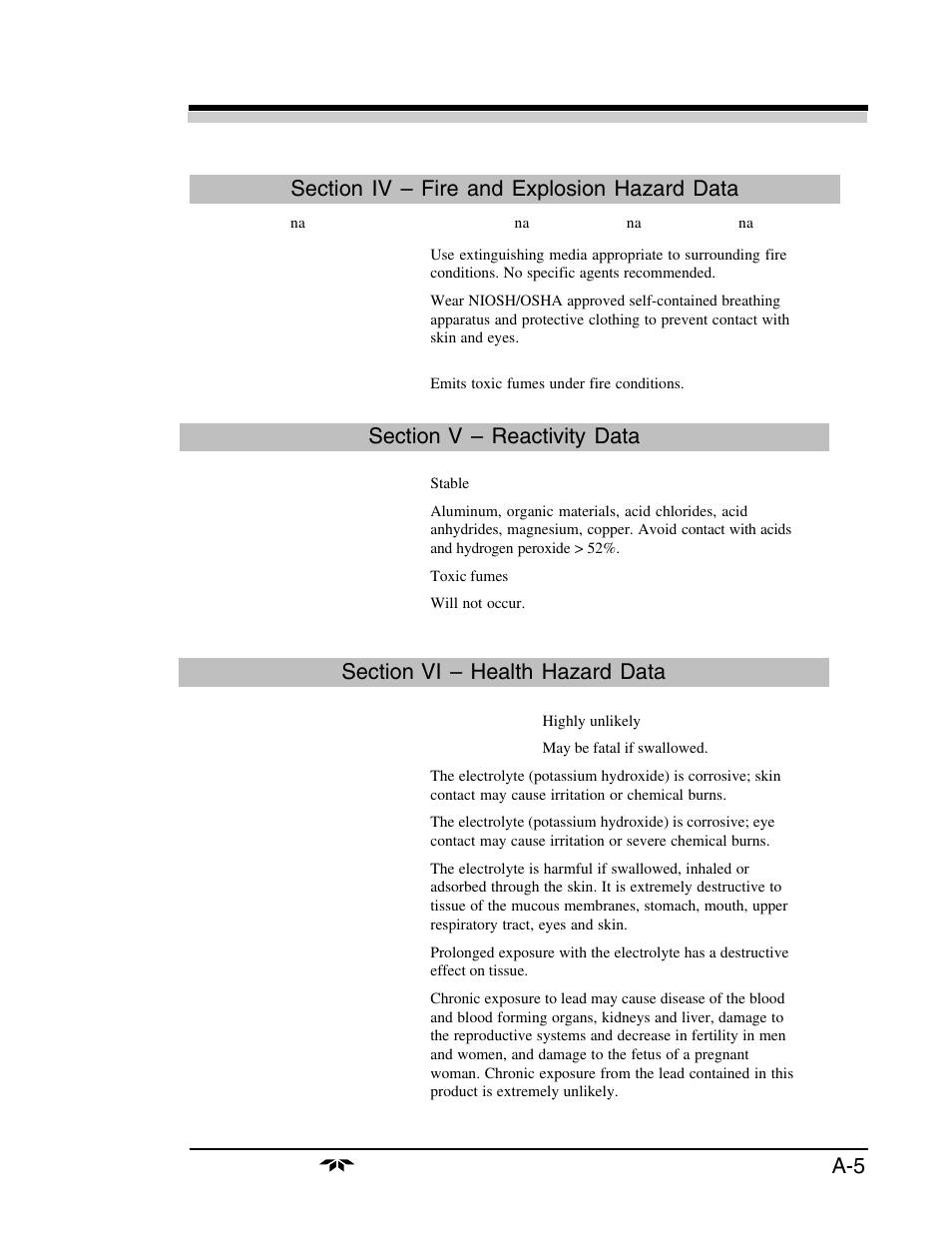 A-5 appendix appendix appendix appendix appendix | Teledyne 3160 User Manual | Page 63 / 68