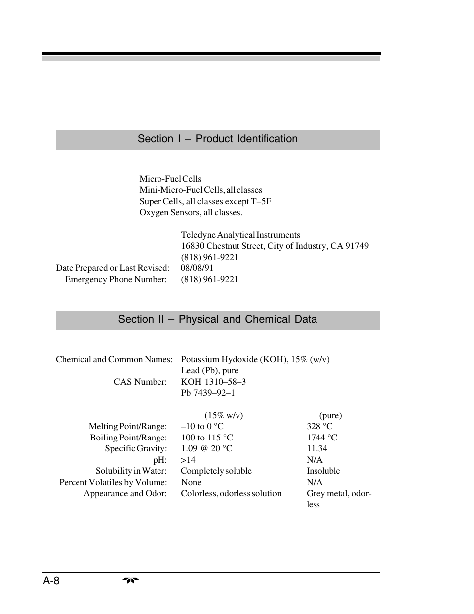 Teledyne 3160 User Manual | Page 66 / 68