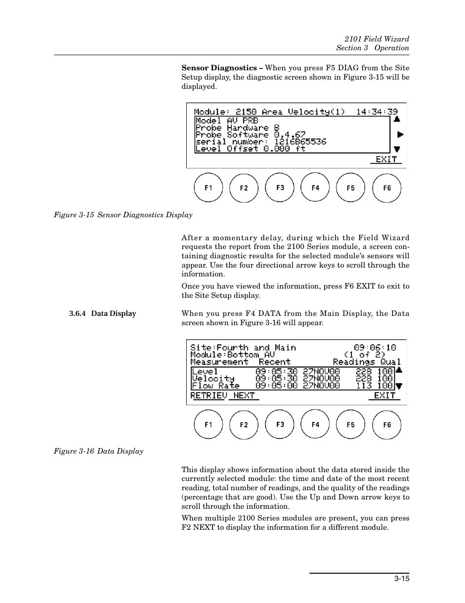 4 data display, 4 data display -15 | Teledyne Field Wizard 2101 User Manual | Page 39 / 76