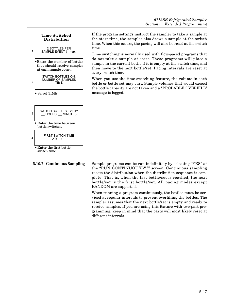 7 continuous sampling, 7 continuous sampling -17 | Teledyne 6712SR User Manual | Page 105 / 224