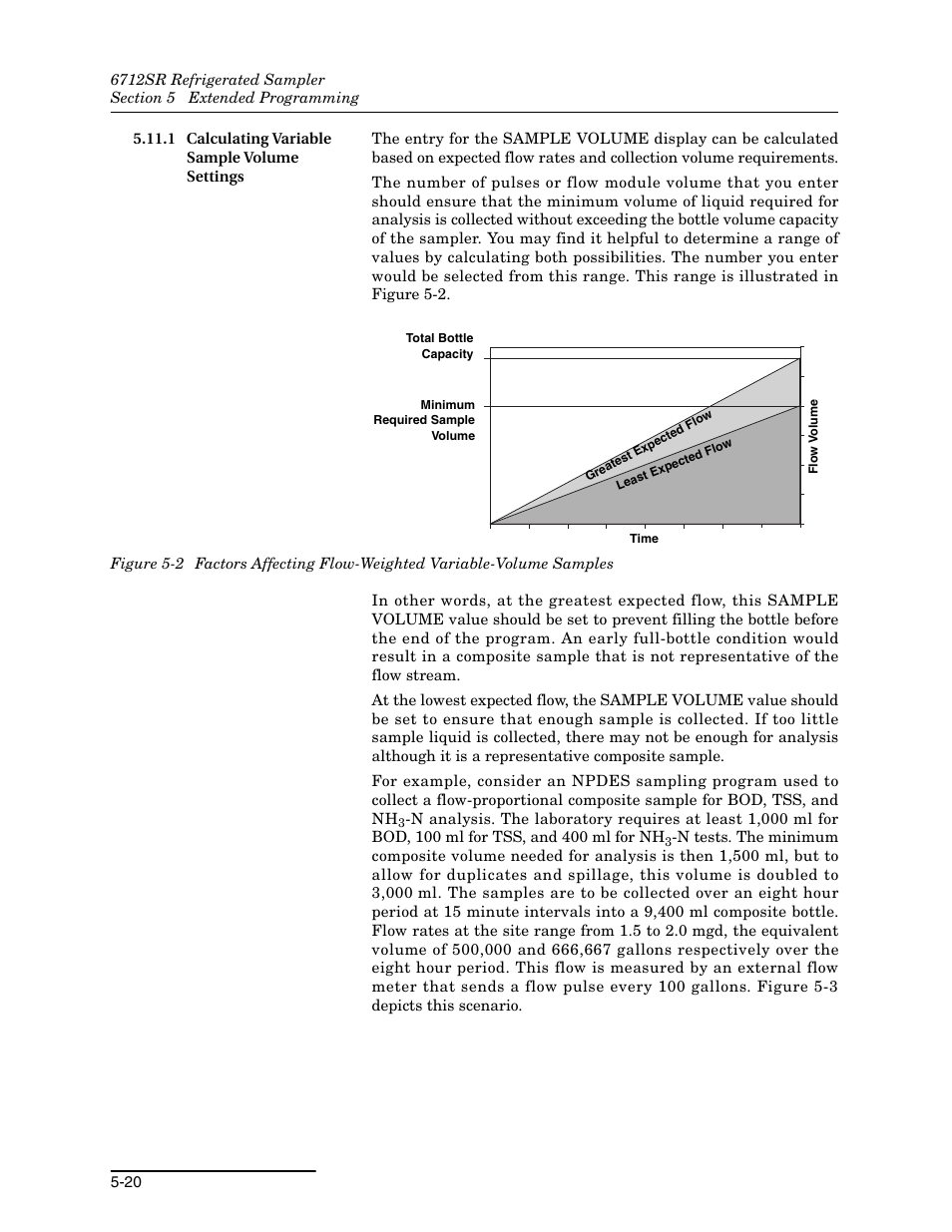 1 calculating variable sample volume settings, 1 calculating variable sample volume settings -20 | Teledyne 6712SR User Manual | Page 108 / 224