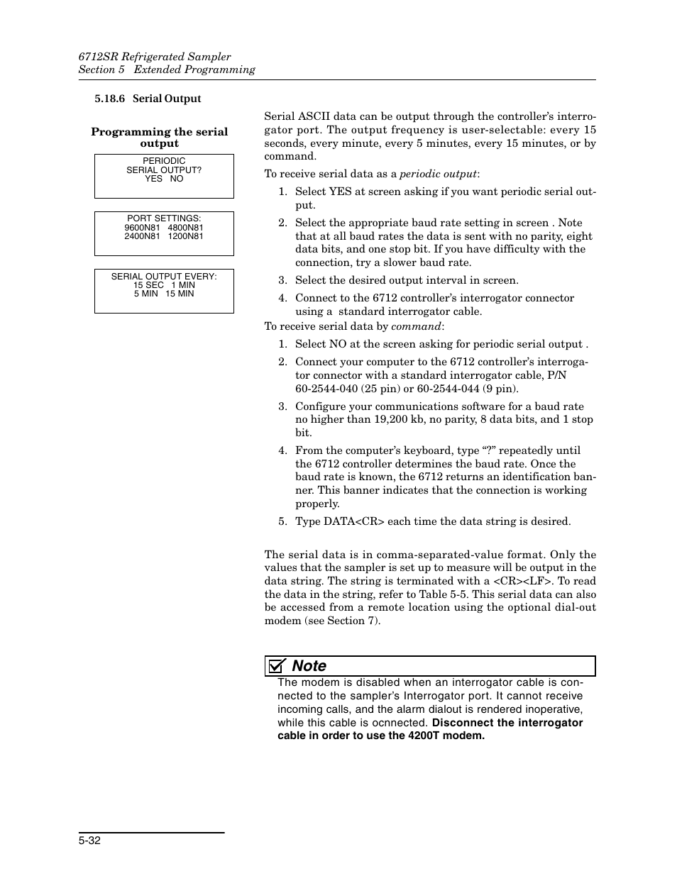 6 serial output, 6 serial output -32 | Teledyne 6712SR User Manual | Page 120 / 224