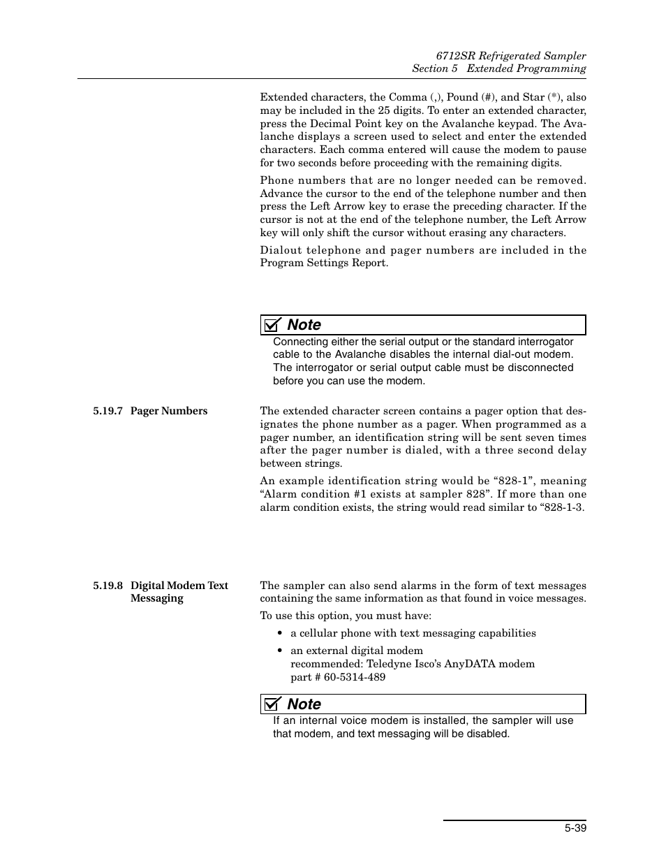 8 digital modem text messaging | Teledyne 6712SR User Manual | Page 127 / 224