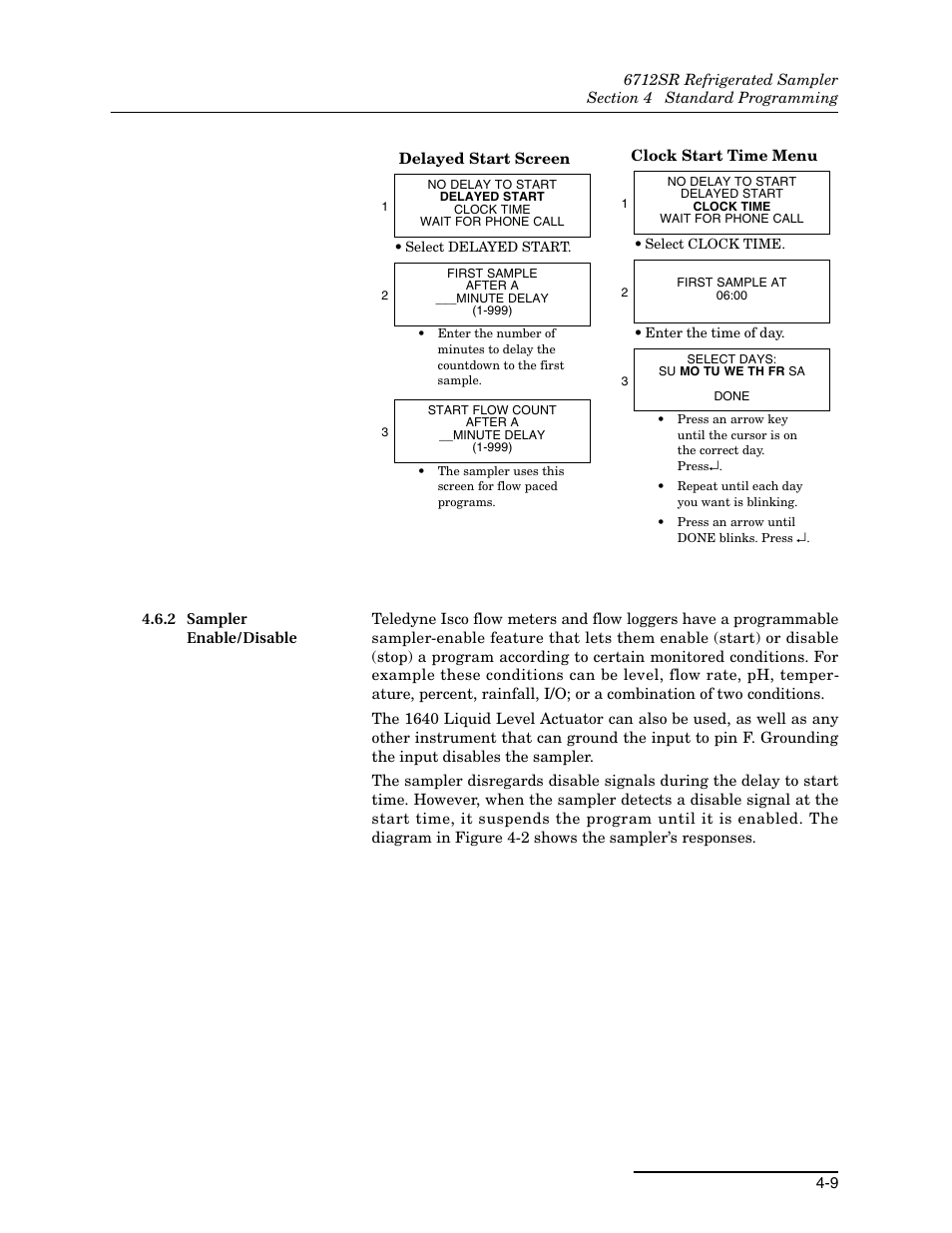 2 sampler enable/disable, 2 sampler enable/disable -9 | Teledyne 6712SR User Manual | Page 63 / 224