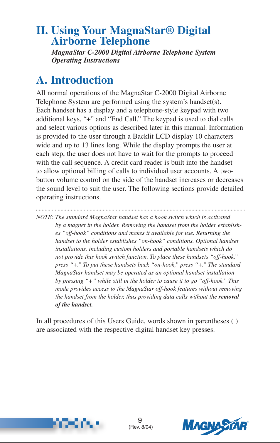 Using magnastar, A. introduction | Teledyne C-2000 User Manual | Page 18 / 100