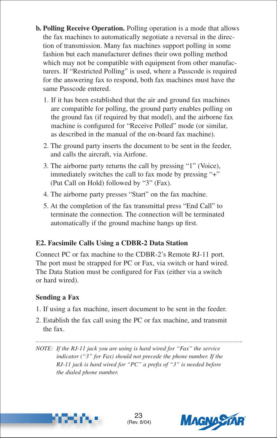 Facsimile calls using a cdbr-2 data station | Teledyne C-2000 User Manual | Page 32 / 100