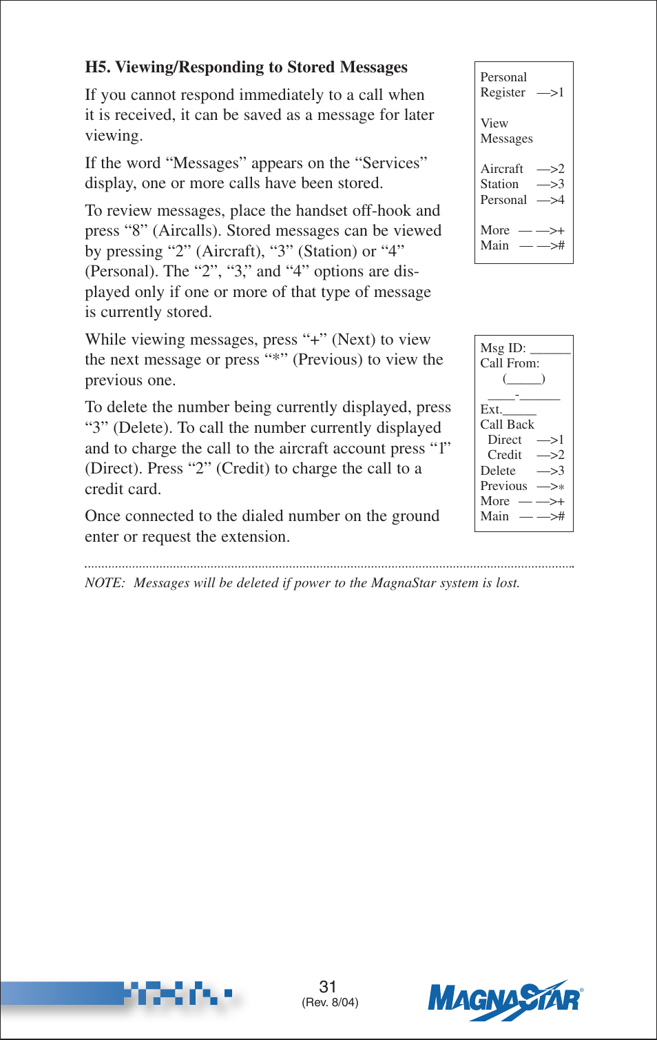 Viewing/responding to stored messages | Teledyne C-2000 User Manual | Page 40 / 100