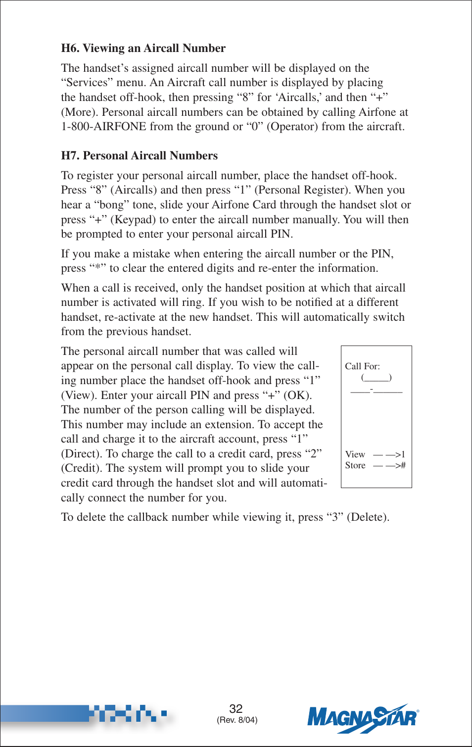 Viewing an aircall number, Personal aircall numbers | Teledyne C-2000 User Manual | Page 41 / 100