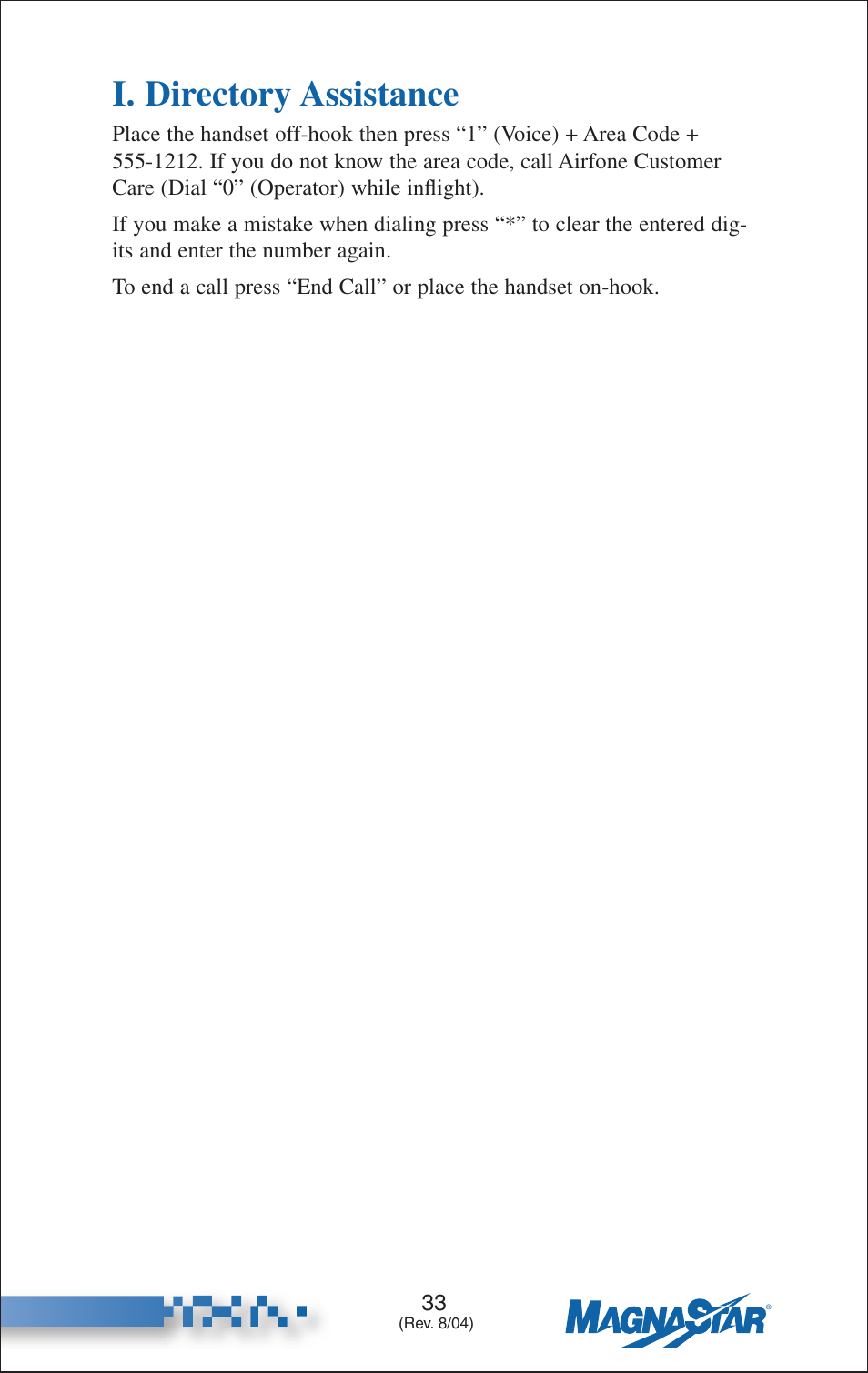 I. directory assistance | Teledyne C-2000 User Manual | Page 42 / 100