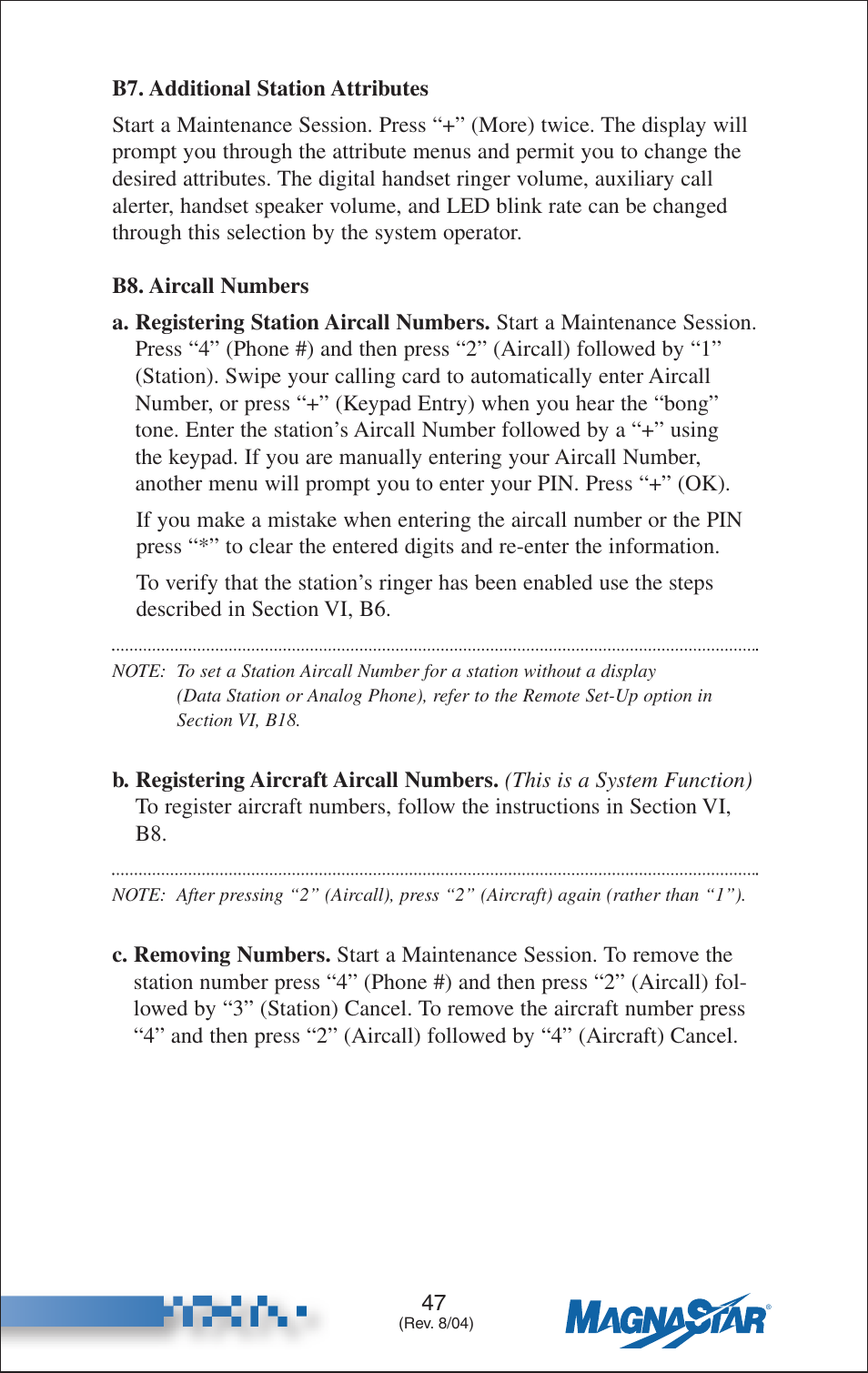 Additional station attributes, Aircall numbers | Teledyne C-2000 User Manual | Page 61 / 100