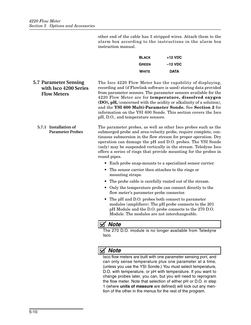 1 installation of parameter probes, 1 installation of parameter probes -10 | Teledyne 4220 User Manual | Page 118 / 198