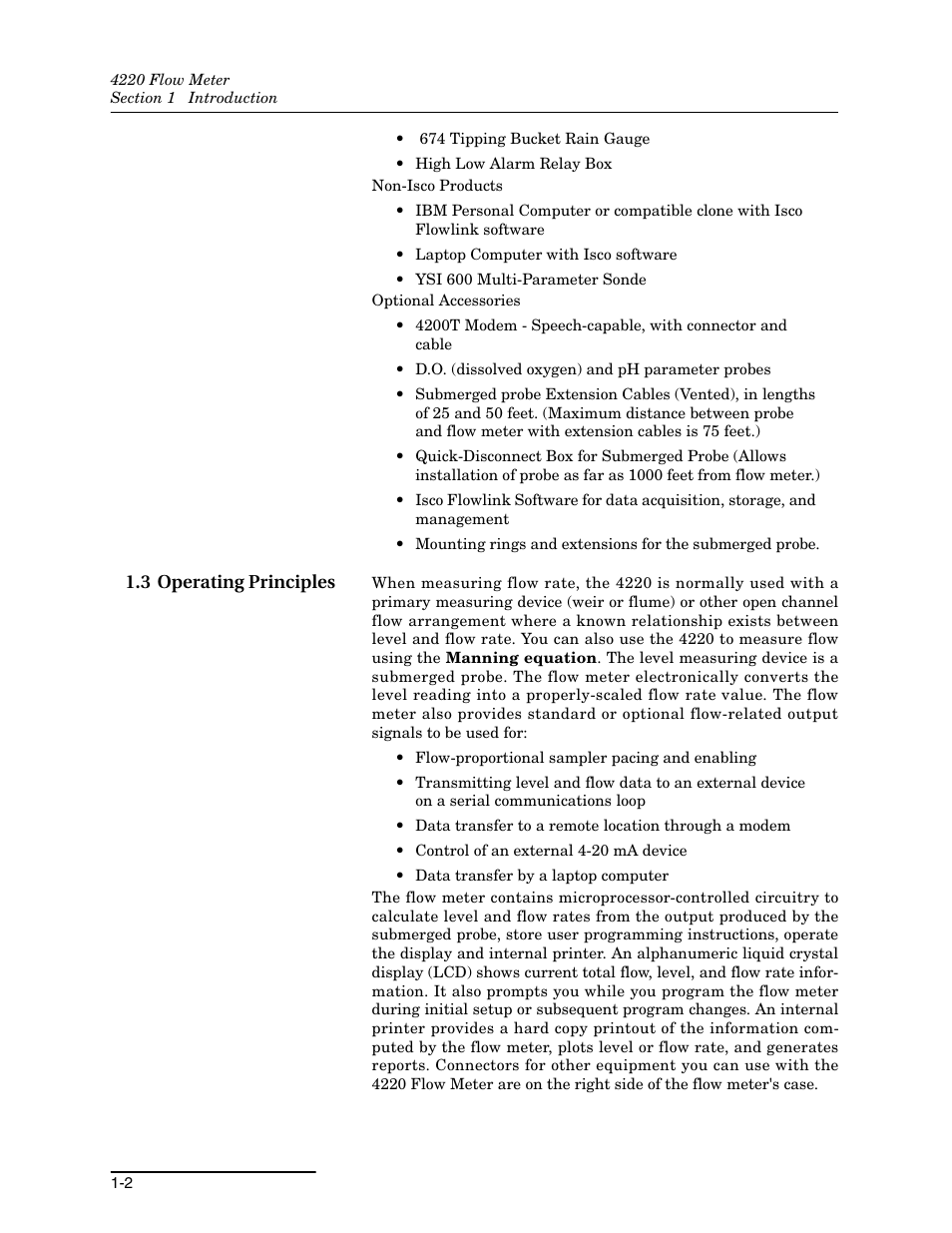 3 operating principles, 3 operating principles -2 | Teledyne 4220 User Manual | Page 16 / 198